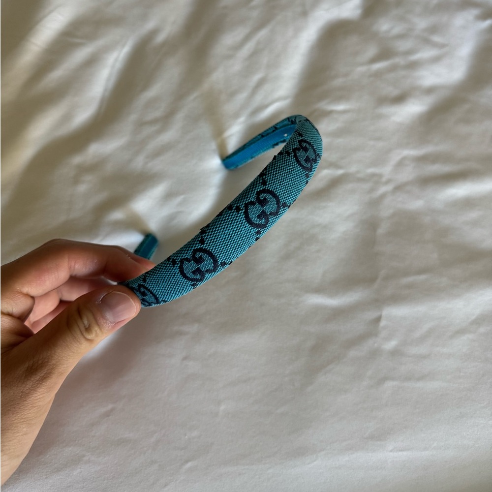Gucci Teal Monogram Headband - Picture 1 of 5